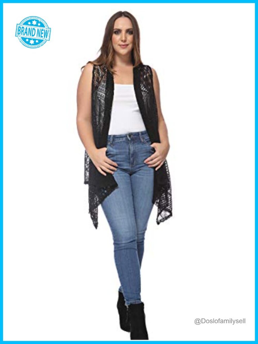 Bohemian Crochet Open Front Swim Cover Up Cardigan Vest